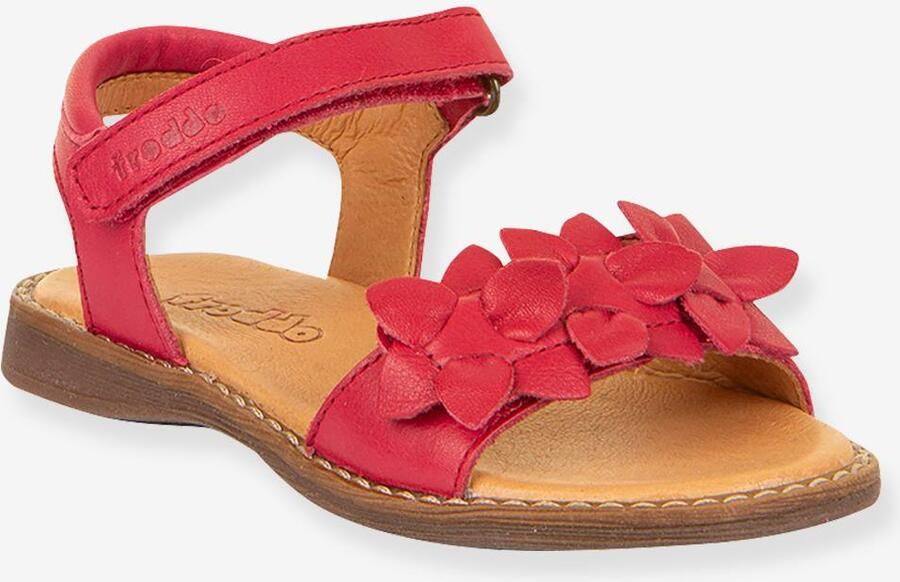 FRODDO Leren sandalen voor meisjes LORE FLOWERS terracottategel