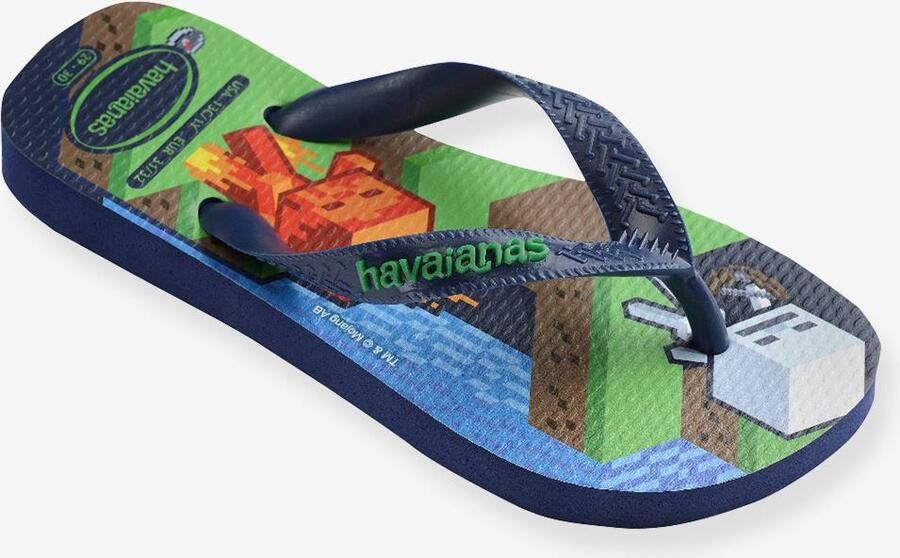 HAVAIANAS Minecraft teenslippers voor kinderen groen