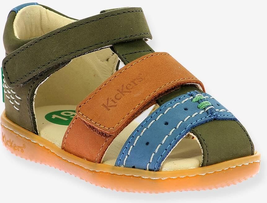 KICKERS Baby lederen sandalen Bazar kaki