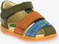 KICKERS Baby lederen sandalen Bazar kaki - Groen