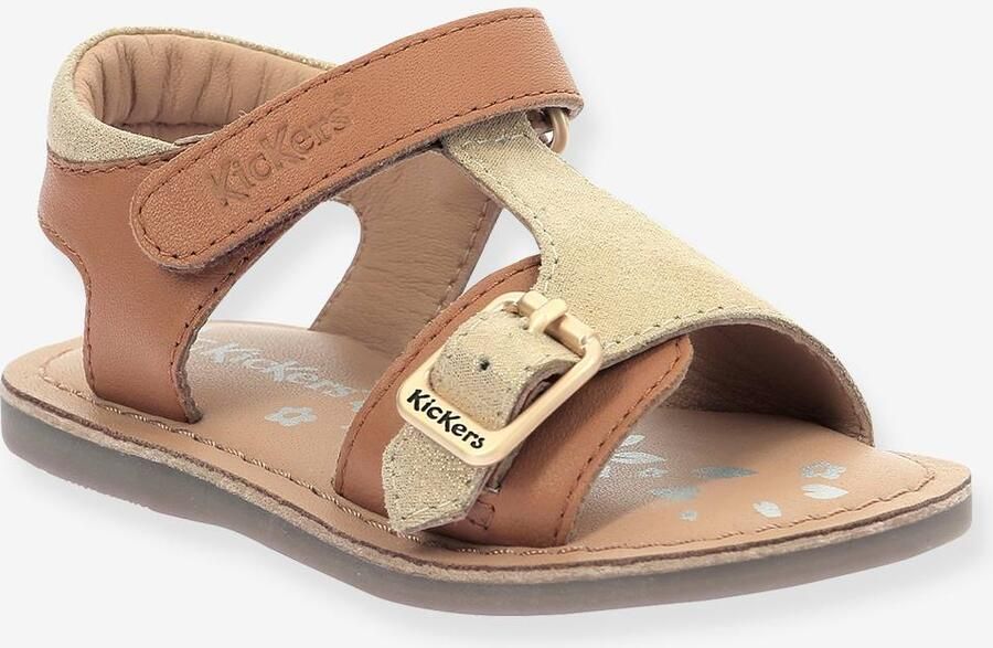 KICKERS Leren kindersandalen Diazz kameel