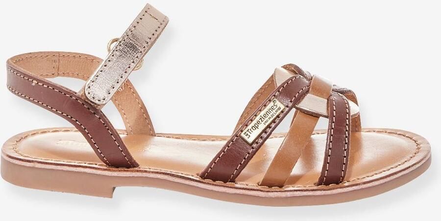 LES TROPEZIENNES Leren kindersandalen Badalia ¨ PAR M. BELARBI beige bedrukt