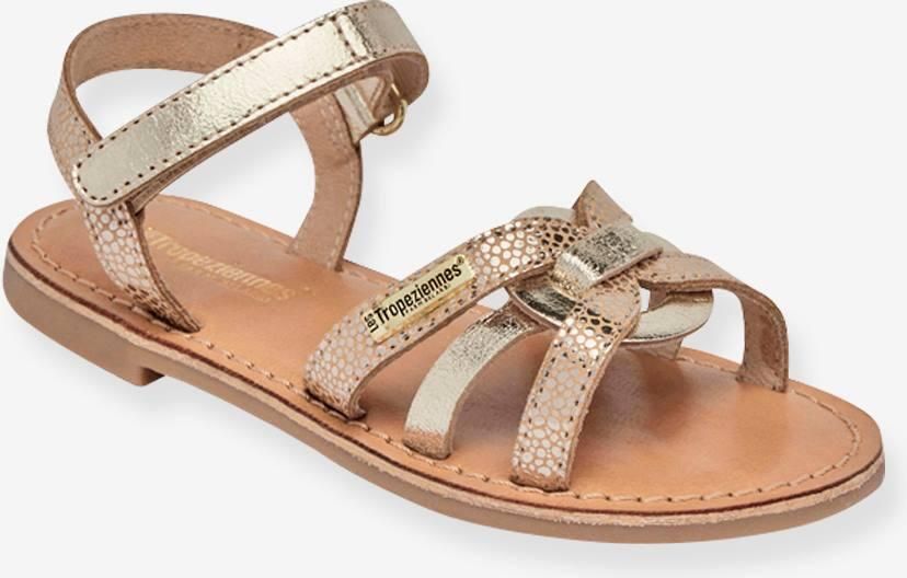 LES TROPEZIENNES Leren kindersandalen Badalia PAR M. BELARBI goudbeige