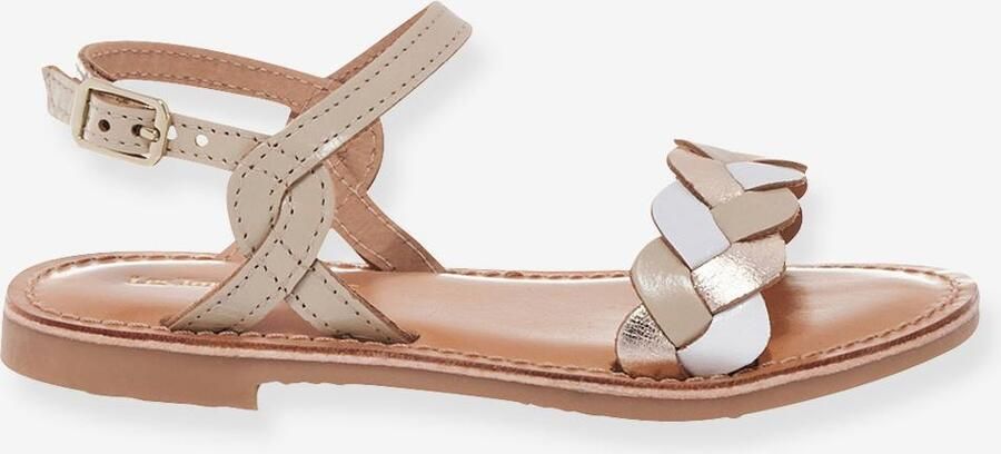 LES TROPEZIENNES Leren kindersandalen Bonbon ¨ PAR M. BELARBI beige bedrukt
