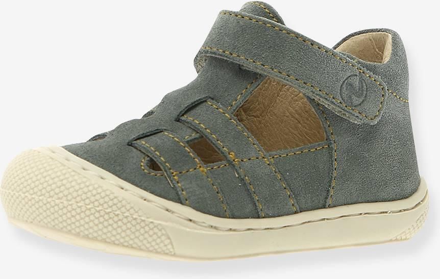 NATURINO Halfopen baby boots saliegroen