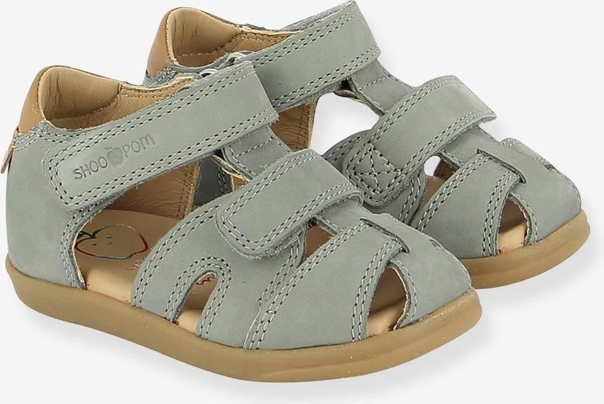 SHOO POM Pika sandalen met klittenband hemelsblauw