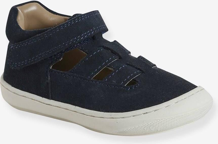 VERTBAUDET Babysandalen met klittenbandsluiting van leer voor de eerste stapjes marineblauw - Foto 2