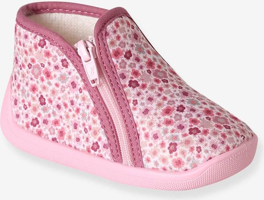 VERTBAUDET Babysloffen met rits gemaakt in Frankrijk roze bedrukt - Foto 2