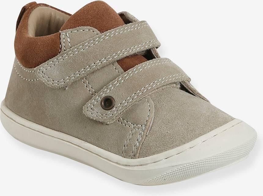 VERTBAUDET Babyslofjes van zacht leer met antislip beige