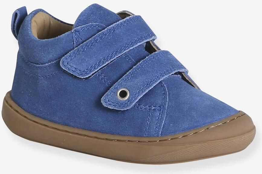VERTBAUDET Babyslofjes van zacht leer met antislip felblauw