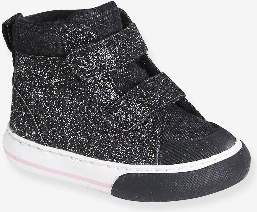 VERTBAUDET Babysneakers met klittenband en glitters zwart