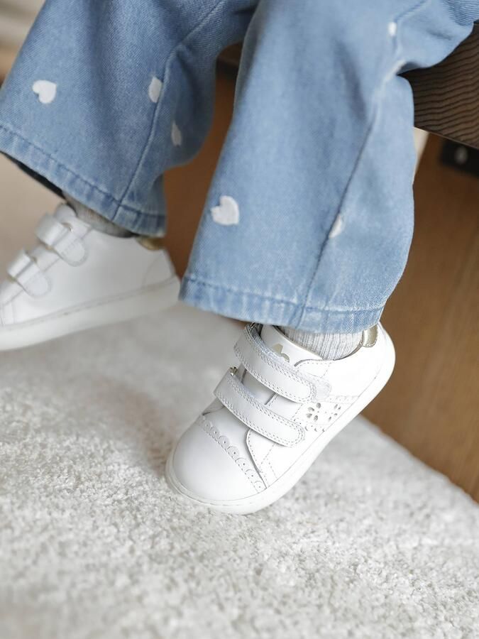 VERTBAUDET Baskets met klittenband van leer baby wit - Foto 2