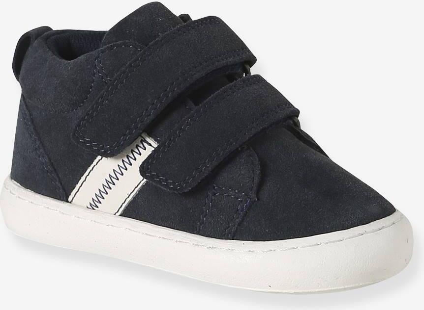 VERTBAUDET Baskets Mid gevoerd met klittenband leer baby marineblauw - Foto 2