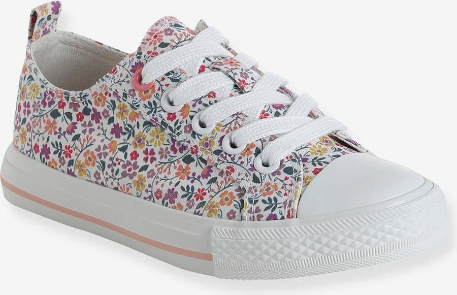 VERTBAUDET Canvas kindersneakers met veters en rits kleuterschoolcollectie rouge