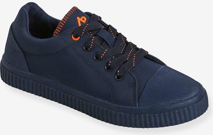 VERTBAUDET Canvas kindersneakers met vetersluiting en ritssluiting marineblauw - Foto 2