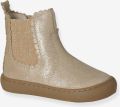 VERTBAUDET Chelsea boots met rits en elastiek van leer voor baby goudgeel