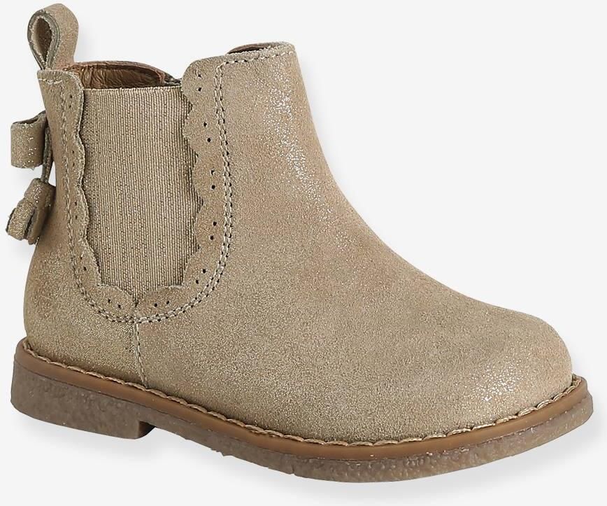 VERTBAUDET Eerste stap schoenen baby boots leer goudgeel