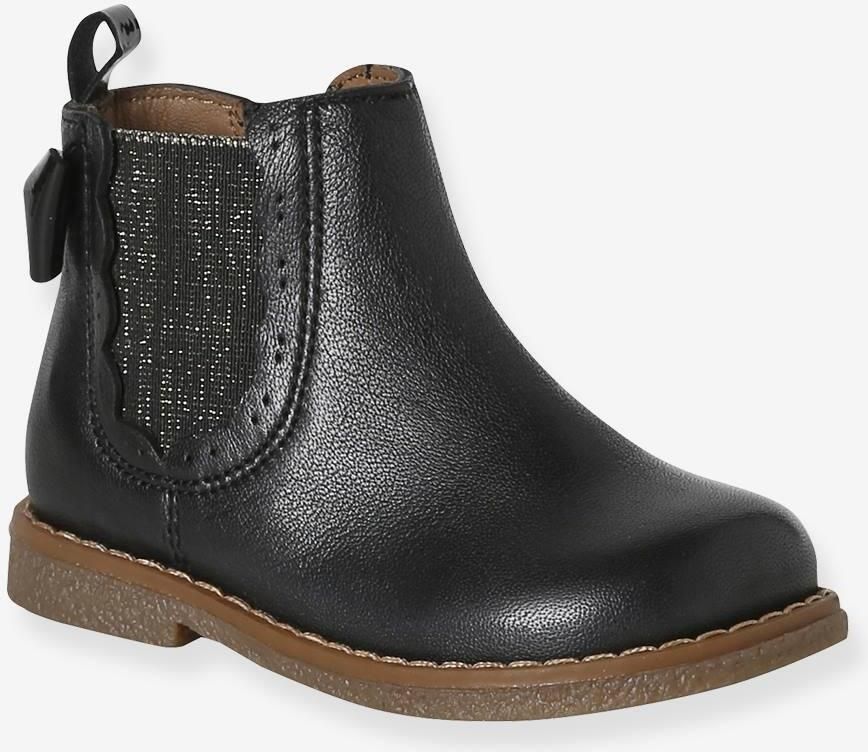VERTBAUDET Eerste stap schoenen baby boots leer zwart