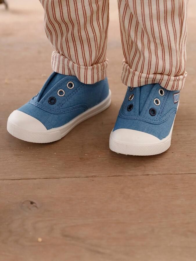 VERTBAUDET Elastische stoffen babysneakers jeansblauw