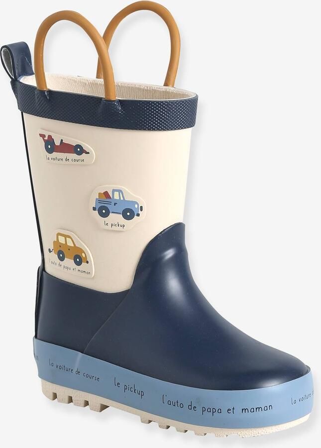 VERTBAUDET Gestreepte regenlaarzen voor baby marineblauw
