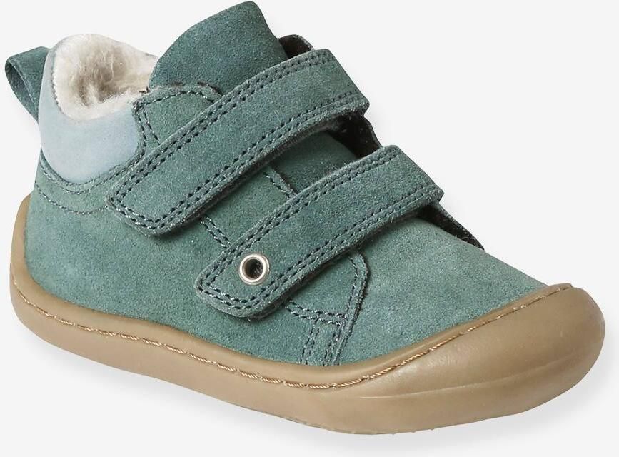 VERTBAUDET Gevoerde soepele leren laarsjes voor de eerste stapjes van baby's groen