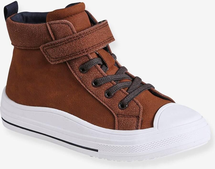 VERTBAUDET Hoge kindersneakers met klittenband bruin