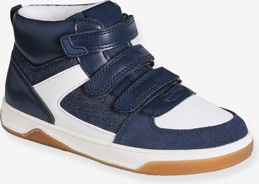 VERTBAUDET Hoge kindersneakers met klittenband ongewassen denim