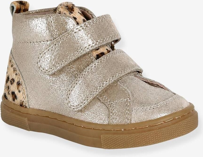 VERTBAUDET Hoge leren sneakers voor baby goudgeel - Foto 2