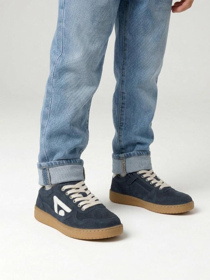 VERTBAUDET Jongens leren sneakers marineblauw - Foto 2