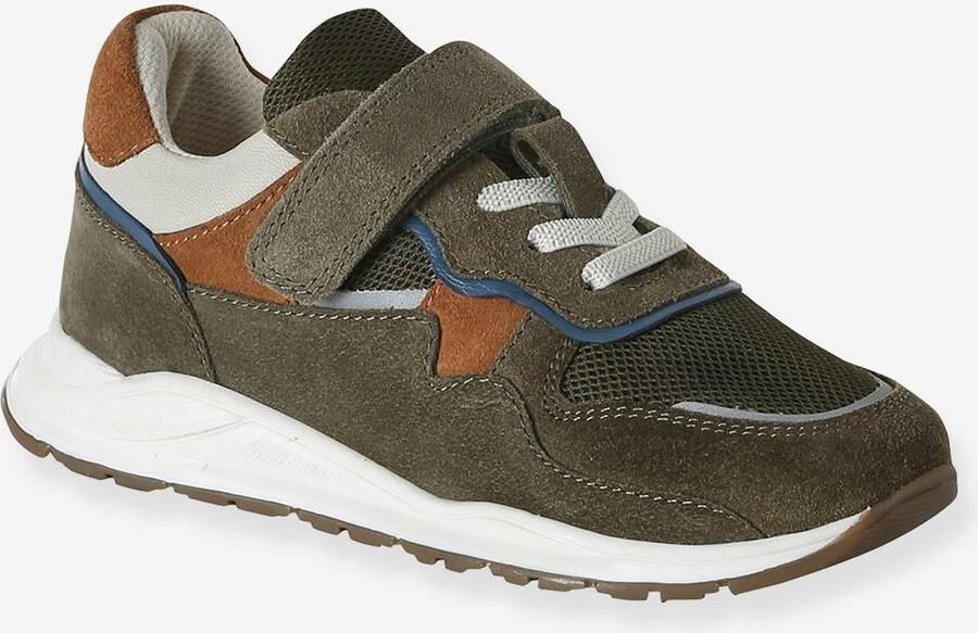 VERTBAUDET Jongens sneakers leer met klittenband kaki - Foto 2