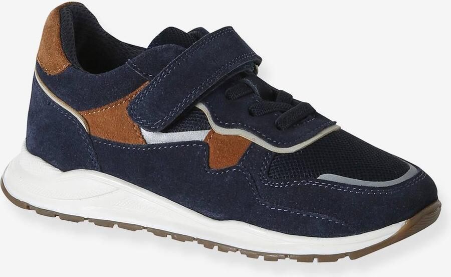 VERTBAUDET Jongens sneakers leer met klittenband marineblauw - Foto 2