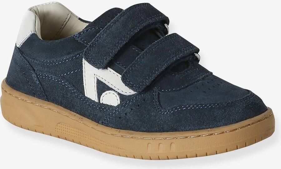 VERTBAUDET Jongens sneakers leer met klittenband marineblauw - Foto 2