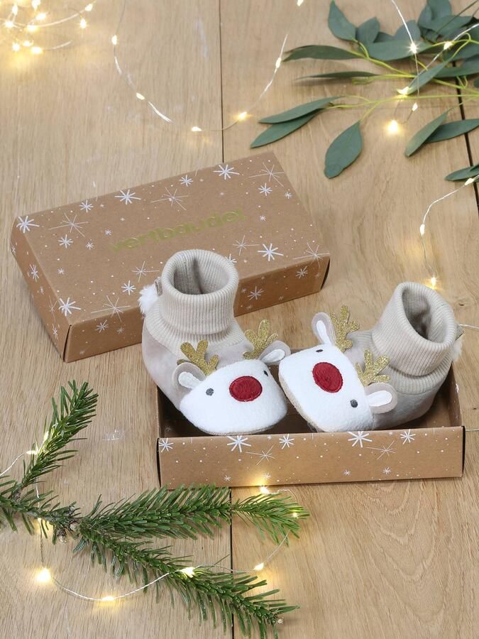 VERTBAUDET Kerstslofjes Rendier beige
