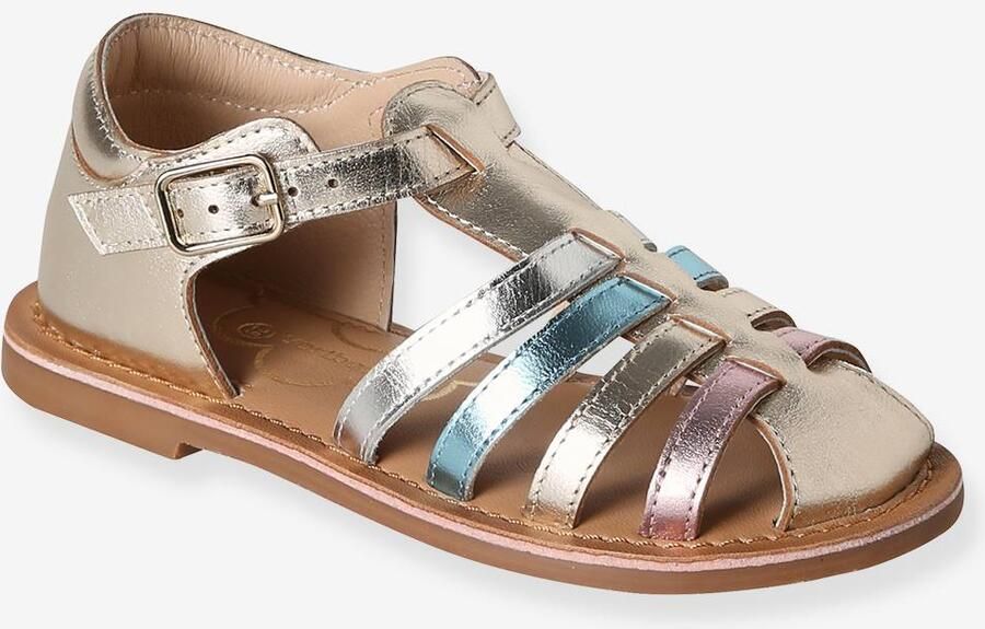 VERTBAUDET Kindersandalen leer met gesp goud