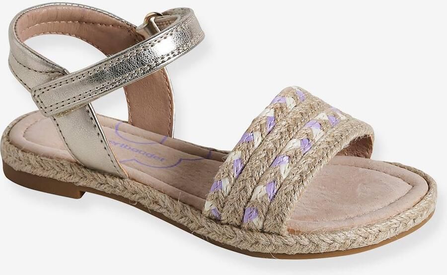 VERTBAUDET Kindersandalen met klittenband kleutercollectie beige bedrukt