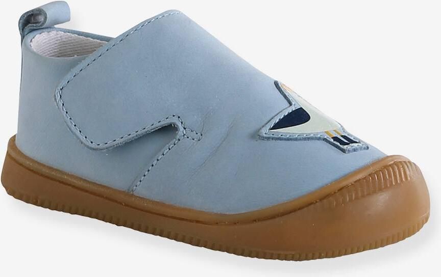 VERTBAUDET Klittenband baby slofjes van soepel leer bleekblauw - Foto 2