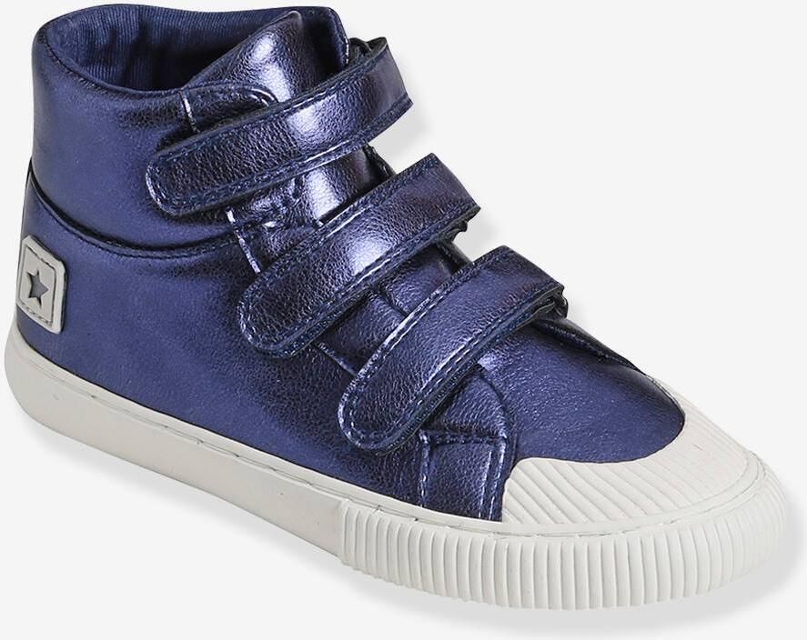 VERTBAUDET Klittenband halfhoge sneakers meisje metallic blauw - Foto 2