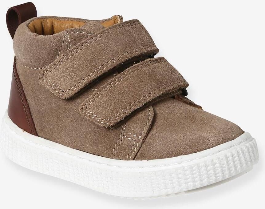 VERTBAUDET Lederen bottines met klittenband voor jongensbaby''s taupe - Foto 2