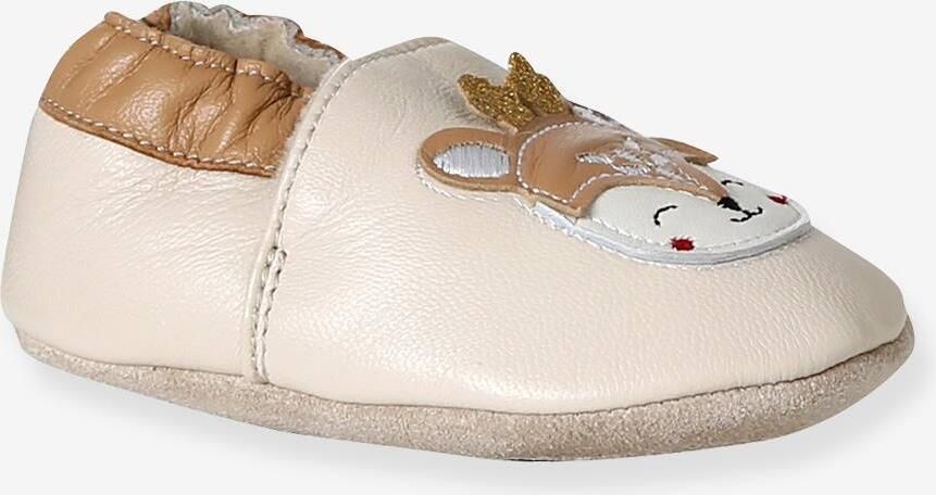 VERTBAUDET Leren babyslofjes beige