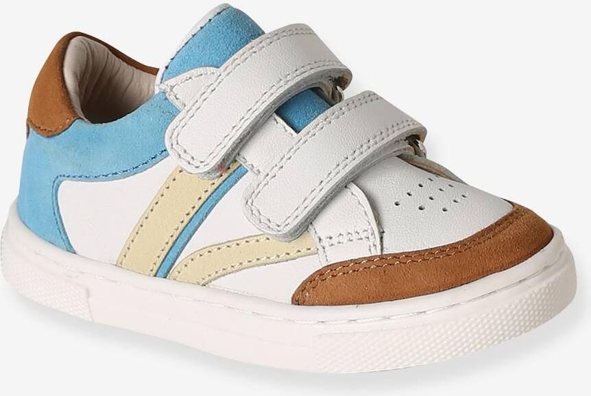 VERTBAUDET Leren baskets met klittenband voor baby's veel blauw