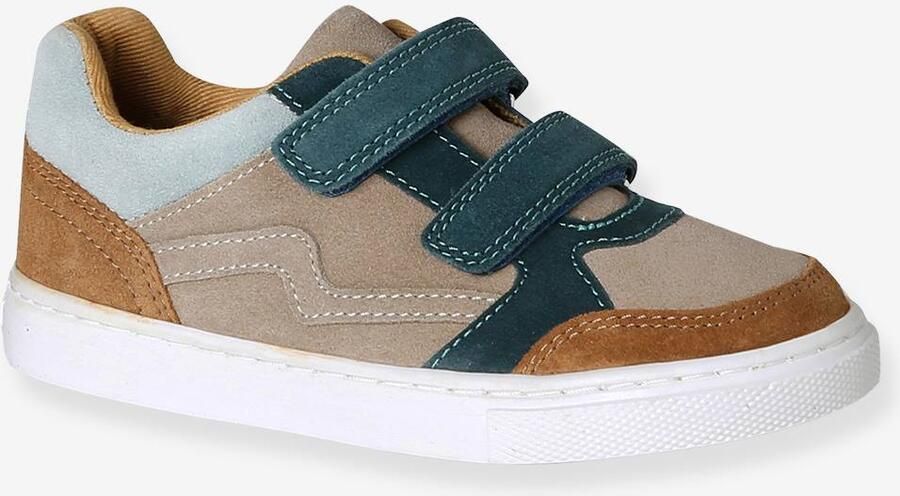 VERTBAUDET Leren jongenssneakers met klittenband veel bruin - Foto 2
