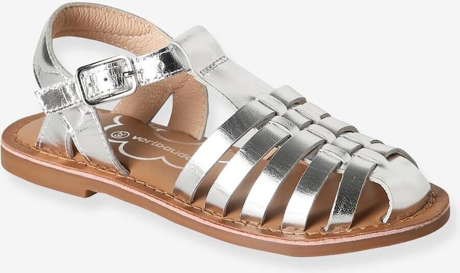 VERTBAUDET Leren kindersandalen kleutercollectie zilver