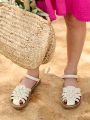 VERTBAUDET Kindersandalen van leer met klittenband collectie kleuterschool ecru - Beige