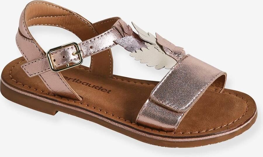 VERTBAUDET Leren kindersandalen met klittenband kleutercollectie goud