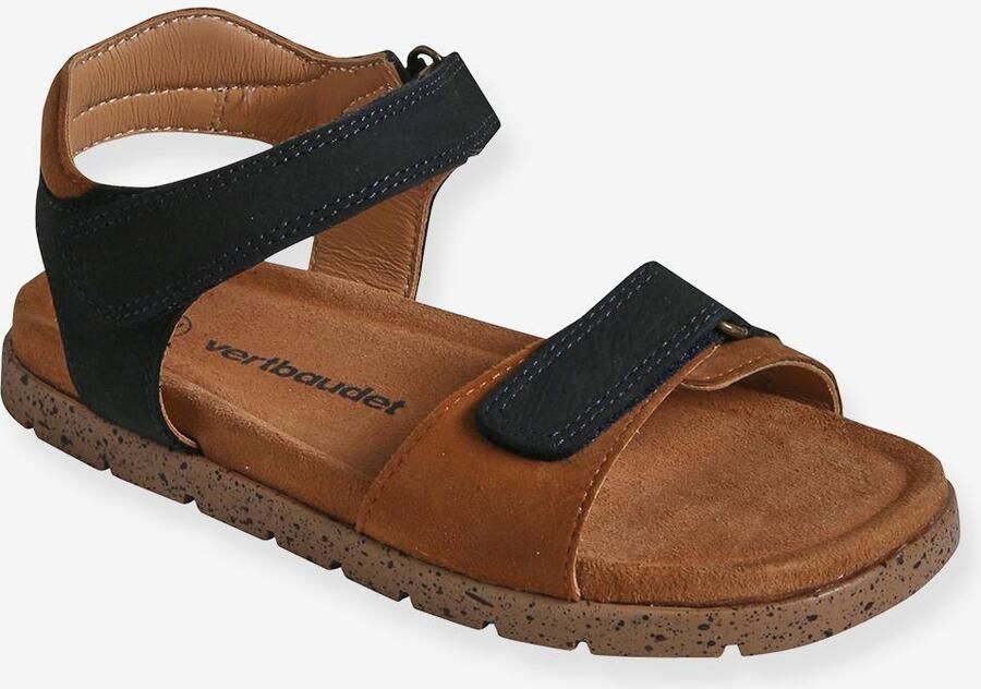 VERTBAUDET Sandalen met klittenbandsluiting van leer voor kinderen -collectie. marineblauw - Foto 2