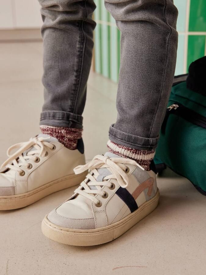 VERTBAUDET Leren kindersneakers ecru