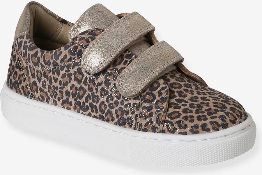 VERTBAUDET Leren kindersneakers met klittenband kleutercollectie beige bedrukt - Foto 2