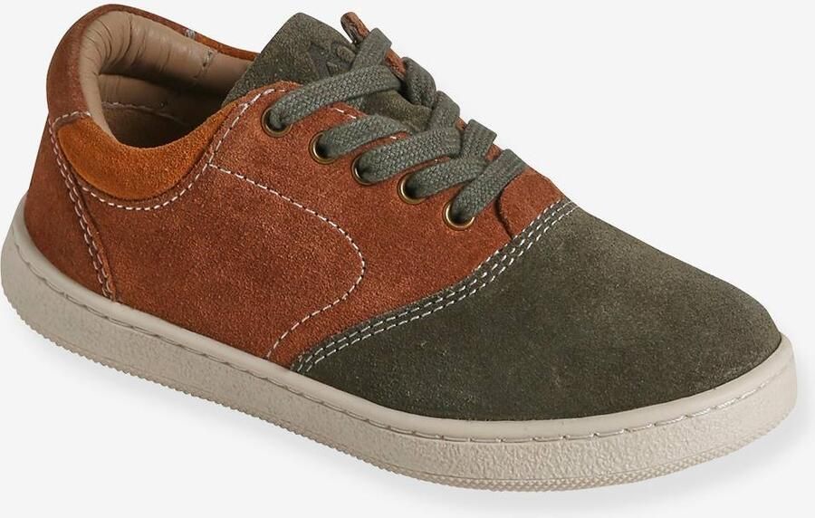 VERTBAUDET Leren kindersneakers met veters kleutercollectie veel bruin