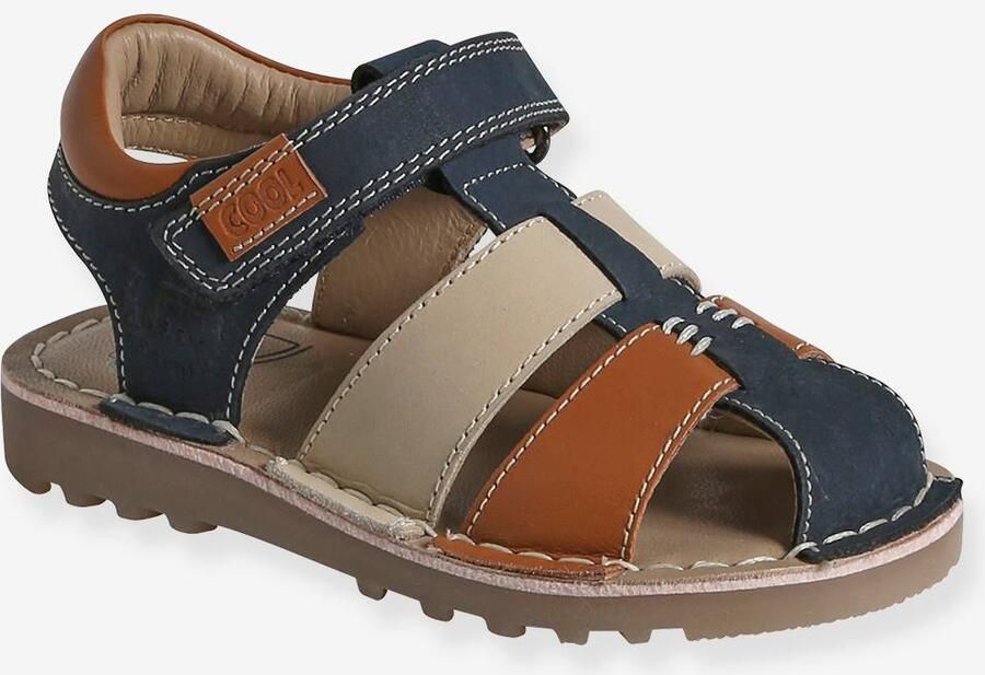 VERTBAUDET Leren sandalen met klittenband kinderen kleutercollectie veel blauw