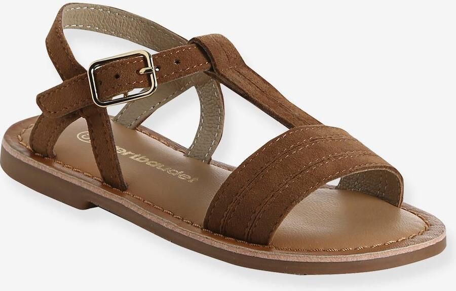 VERTBAUDET Leren sandalen voor meisjes collectie kleuterschool bruin - Foto 2